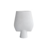 Vaso Sfera Quadrato Osso Grande Bianco