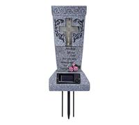 Vaso solare per cimitero, decorazione commemorativa da giardino illuminata a energia solare, per esterni, con punte, controllo 'acqua regolabile, comodo da installare, per l'illuminazione dei
