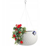 KADAX Pentola sospesa, carpa di fiori con catena e gancio, pianta sospesa per viticci, diagramma con inserto, protezione delle piante per uso interno ed esterno (∅ 32 cm, bianco)