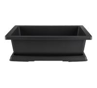 Vaso + sottovaso Cinese rettangolare in plastica nera per bonsai 32x22,5x9,5 cm