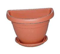VASO + SOTTOVASO MEZZOTONDO MIMOSA ICS PP TERRACOTTA CM 40X23 H.CM 26 PZ 4