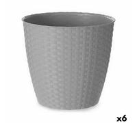Vaso Stefanplast Grigio Plastica 24 x 22,3 x 24 cm [6 Unità]