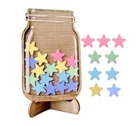 Vaso Stella Di Classe - All'insegnamento Interattivo, Tracker Di Ricompensa Portatile | 25 Strumento Di Motivazione Del Comportamento Di Stelle In Legno Con Design Chiaro Del Vaso, Adatto Per