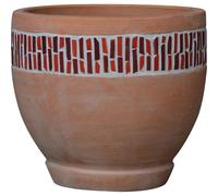 Vaso terracotta con mosaico rosso 24x24x21 cm