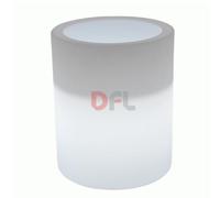 VASO TONDO CON LUCE INTERNA VENUSIO LAMP Ø CM 40xH.50 LT.16 GHIAC./LUCE BIA