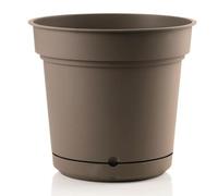 Vaso tondo con sottovaso "Hydral Element" in plastica colorati da esterno e giardino per piante e fiori "Made in Italy" Bruno 18 cm