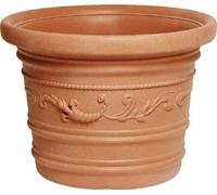 VASO TONDO FESTONATO Ø 50CM IN RESINA COLORE TERRACOTTA DOPPIO BORDO