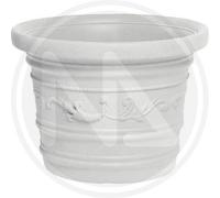 VASO TONDO FESTONATO IN RESINA COLORE BIANCO DOPPIO BORDO DIAMETRO CM. 45