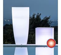 VASO TONDO IN RESINA RESINA H70 ALTO MODERNO CON LAMPADA ROSSA DESIGN