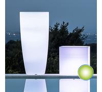VASO RESINA ALTO MODERNO TONDO GIARDINO VASI MADE IN ITALY LUCE LED LUMINOSO