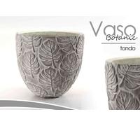VASO TONDO IN TERRAGLIA BOTANIC DECORATO FOGLIE 1528 CM SAD-732171