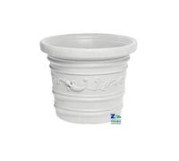 VASO TONDO RESINA FESTONATO BIANCO LINEA CILINDRICA CM Ø 50 X 38 H DOPPIO BORDO