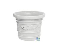VASO TONDO RESINA FESTONATO BIANCO LINEA CILINDRICA CM Ø 80 X 60 H DOPPIO BORDO