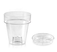 VASO TRASPARENTE "PORTO" CON SUPPORTO PER ORCHIDEE DIAMETRO CM 14 COMPLETO DI SOTTOVASO (5)
