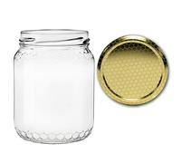 VASO VASETTO BARATTOLO PER MIELE ALVEOLO 390 ML 20 PEZZI+ CAPSULE