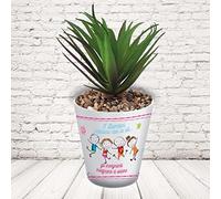 Vaso Vasetto ''INSEGNANO A VOLARE CON NOME'' in ceramica per pianta Personalizzato, idea regalo di classe fine anno scolastico Maestra asilo nido, scuola materna, elementare infanzia e primaria
