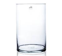 Vaso, Vetro Decorativo Cyli Cilindrico Tondo H.30cm D.19cm Chiaro SANDRA RICH