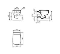 Ideal Standard Esedra Wc Sospeso Sedile Slim Bianco Codice Prod: T278601