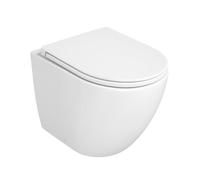 Vaso WC Filo Muro Rimless Infinity Bianco Lucido, Made in Italy - Sanitari Bagno Filomuro a Terra Moderni, Senza Brida, Design Contemporaneo, Facile Installazione e Pulizia (Vaso, Bianco Lucido)