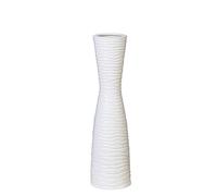 Vaso XXL di Design, Tamera, Vasi Decorativi Interno Moderni, in ceramica, Bianco, opaco con onda in rilievo, altezza 77 cm,Ø 16 cm