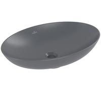 Vasque à poser Villeroy & Boch Loop & Friends, ovale, 620x420x120mm, avec trop-plein, sans trou pour robinetterie, 4A4800i4, 4A4800i4, Colorazione: Grafite, Ceramica Plus