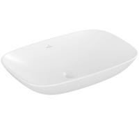 Vasque à poser Villeroy & Boch Loop & Friends, rectangulaire, 620x420x120mm, avec trop-plein, sans trou pour robinetterie, 4A5000RW, 4A5000RW, Colorazione: Bianco pietra ceramicaPiù