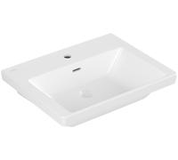 Vasque Villeroy & Boch Subway 3.0, 1 trou pour robinetterie, avec trop-plein, compatible avec robinetterie 3 trous, dessous poncé, 600x470mm, 4A706GRW, 4A706GRW, Colorazione: Bianco pietra ceramicaPiù