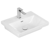 Vasque Villeroy & Boch Subway 3.0, 1 trou pour robinetterie, avec trop-plein, compatible avec une robinetterie 3 trous, face inférieure polie, 550x440mm, 4A70F4R1, 4A70F4R1, Colorazione: Bianco Cerami