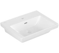 Vasque Villeroy & Boch Subway 3.0, 1 trou pour robinetterie, avec trop-plein, compatible avec une robinetterie 3 trous, face inférieure polie, 550x440mm, 4A70F4RW, 4A70F4RW, Colorazione: Bianco pietra