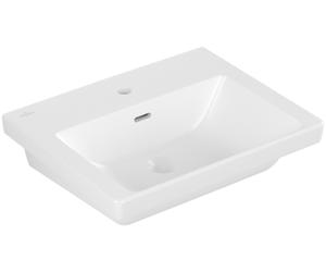 Vasque Villeroy & Boch Subway 3.0, 1 trou pour robinetterie, avec trop-plein, compatible avec une robinetterie 3 trous, face inférieure polie, 550x440mm, 4A70F4RW, 4A70F4RW, Colorazione: Bianco pietra