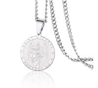 VASSAGO Arcangelo Saint Michael/St Cyprian Necklace Saint Michael Arcangelo Medaglione Collana Patrono Protezione Amuleto Medaglia Gioielli Regali per Uomini