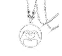 VASSAGO ASL Collana per donne e uomini in acciaio inossidabile I Love You mano segno lingua ciondolo lingua dei segni gioielli gioielli moda accessori regalo creativo, Misura unica, Acciaio