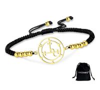 VASSAGO Bracciale con sigillo di Lilith realizzato a mano regolabile corda intrecciata con corda bracciali Lilith dea pagana mitologia pagana stregoneria amuleto gotico gioiello portafortuna