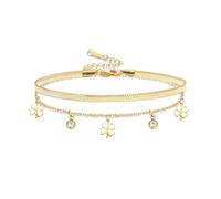 VASSAGO Bracciale da donna con quadrifoglio, in acciaio inox, con quadrifoglio, portafortuna, alla moda, idea regalo per le donne, Misura unica, Acciaio inossidabile, Nessuna pietra preziosa