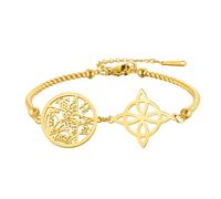 VASSAGO Bracciale Nodo Streghe Tetragrammaton Pentagramma Donne | Bracciale Acciaio Inossidabile Regolabile Nodo Celtico, Amuleto Doppia Protezione, Stregoneria, Gioielli Pagani