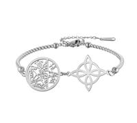 VASSAGO Bracciale Nodo Streghe Tetragrammaton Pentagramma Donne | Bracciale Acciaio Inossidabile Regolabile Nodo Celtico, Amuleto Doppia Protezione, Stregoneria, Gioielli Pagani