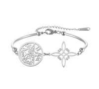 VASSAGO Bracciale Nodo Streghe Tetragrammaton Pentagramma Donne | Bracciale Acciaio Inossidabile Regolabile Nodo Celtico, Amuleto Doppia Protezione, Stregoneria, Gioielli Pagani