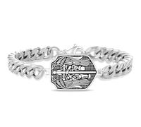 VASSAGO Bracciale San Michele per uomo e donna, in acciaio inox, con ciondolo a forma di angelo custode, medaglietta di protezione, gioielli cattolici, regali religiosi, Acciaio inossidabile, Nessuna