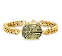 VASSAGO Bracciale San Michele per uomo e donna, in acciaio inox, con ciondolo a forma di angelo custode, medaglietta di protezione, gioielli cattolici, regali religiosi, Acciaio inossidabile, Nessuna