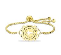 VASSAGO Bracciale San Michele per uomo e donna, in acciaio inox, con ciondolo a forma di angelo custode, medaglietta di protezione, gioielli cattolici, regali religiosi, Adjustable, Acciaio