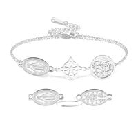 VASSAGO Bracciale Vergine Maria Bracciale pentagramma con ciondola di streghe Ciondolo a nodo celtico Tripla protezione stregoneria Amuleto pagano cristiano ebreo per donne uomini