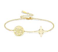 VASSAGO Braccialetto con nodo di streghe tetragramma pentagramma braccialetto nodo celtico ciondolo amuleto protezione stregoneria pagana irlandese gioielli per donne uomini (Oro 1)