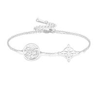 VASSAGO Braccialetto con nodo di streghe tetragramma pentagramma braccialetto nodo celtico ciondolo amuleto protezione stregoneria pagana irlandese gioielli per donne uomini (Argento 2)