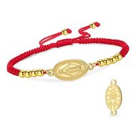 VASSAGO Braccialetto con rosario della Vergine Maria per donne e uomini, double face, con medaglia miracolosa, corda intrecciata a mano, cattolica, cristiana, religiosa, regalo, Acciaio inossidabile