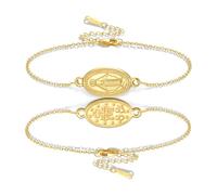 VASSAGO Braccialetto con rosario della Vergine Maria per donne e uomini, double face, con medaglia miracolosa, corda intrecciata a mano, cattolica, cristiana, religiosa, regalo, Acciaio inossidabile