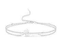 VASSAGO Braccialetto Da Golf Per Donne E Uomini In Acciaio Inossidabile Delicato E Regolabile Con Ciondolo A Strati Per Lo Sport Regalo Per Amanti Del Golf Gioielli Golfisti Teens Figlie (Argento 2)