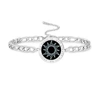 VASSAGO Bracciali coordinati con sole e luna, per coppie, in acciaio inossidabile, regalo per lui e per lei, One Size, Acciaio inossidabile, Nessuna pietra preziosa