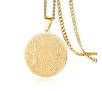 VASSAGO Collana Allah per uomini e donne con calligrafia araba Ayatul Kursi collana islamica musulmana rotonda ciondolo islamico Eid Ramadan gioielli regali, Misura unica, Acciaio inossidabile, Non