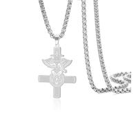 VASSAGO Collana Baphomet Croce Invertita Pentagramma in Acciaio Inox | Ciondolo Baphomet Capra Alata Satanico, Gioiello Gotico Oscuro Punk Occulto Religioso Regalo per Uomini Donne