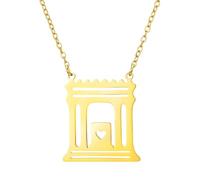 VASSAGO Collana Beit HaMikdash, Secondo Tempio di Gerusalemme | Collana Cava Del Secondo Tempio Con Cuore Interno, Gioiello Religioso Ebraico Israelita E Ebraico Di Hanukkah Regali Donne